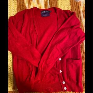 Vintage Ralph Lauren red cardigan